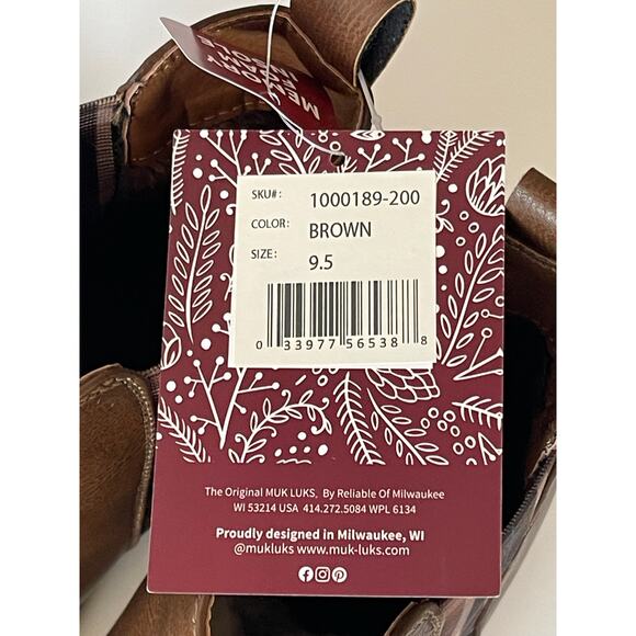 NWT Muk Luks WOMEN'S ENGLAND OXFORD WEDGE BOOTIES 9.5 - Picture 10 of 10